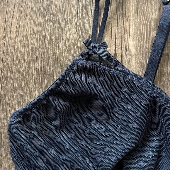 Gilly Hicks Navy Polka Dot Unlined Bralette - Picture 2 of 5